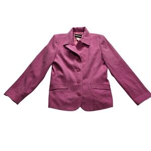 Requirements Tailored Blazer Jacket Plum Pink Career Office Chic Womens 12